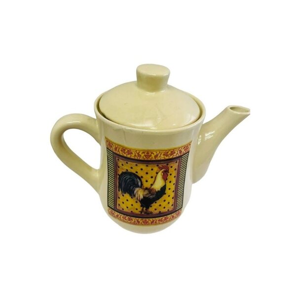 Ceramic Teapot With Rooster Print 2 Cup Capacity - Picture 3 of 4